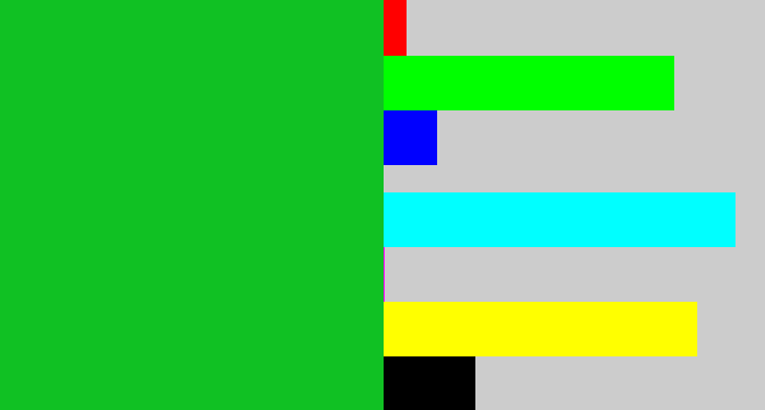 Hex color #10c123 - green