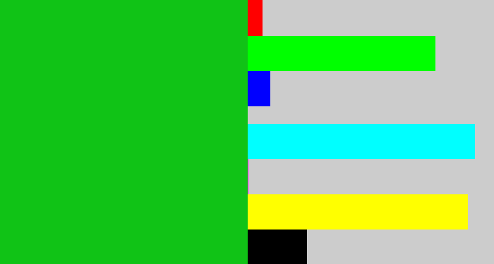 Hex color #10c316 - green