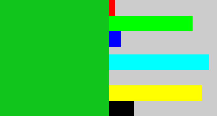 Hex color #10c51c - green