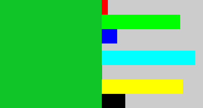 Hex color #10c527 - green