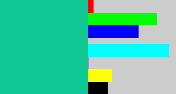 Hex color #10c892 - green/blue