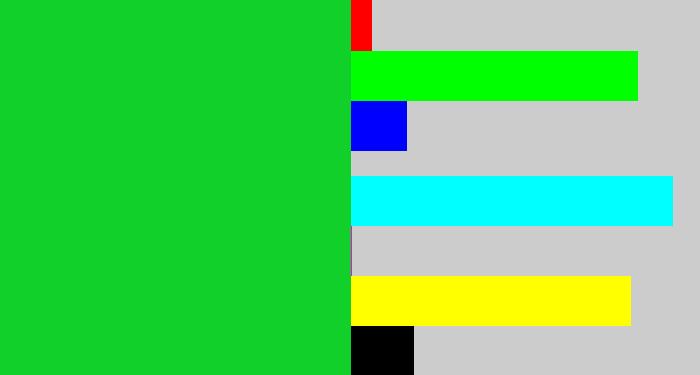 Hex color #10d029 - green