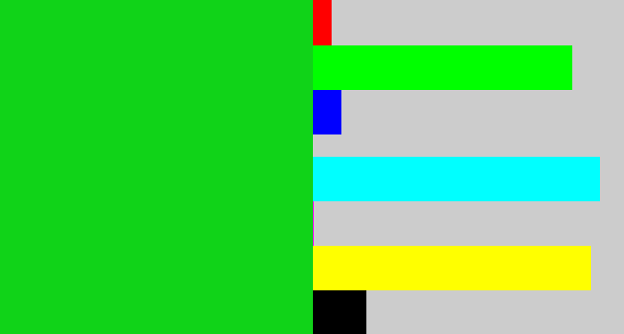 Hex color #10d318 - vibrant green