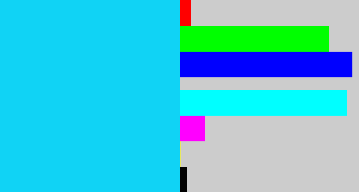 Hex color #10d3f5 - neon blue