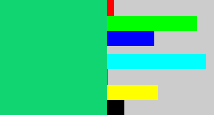 Hex color #10d571 - tealish green