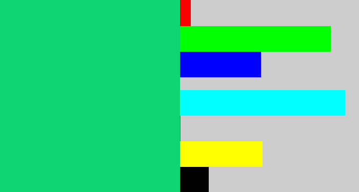 Hex color #10d573 - tealish green