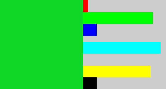Hex color #10d628 - vibrant green