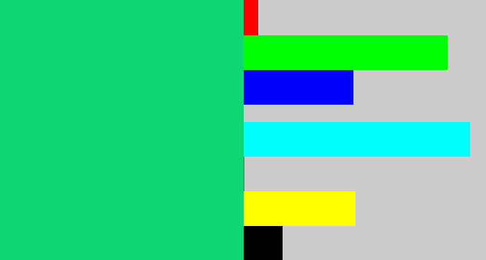 Hex color #10d674 - tealish green