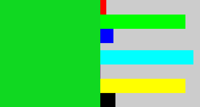 Hex color #10d821 - vibrant green
