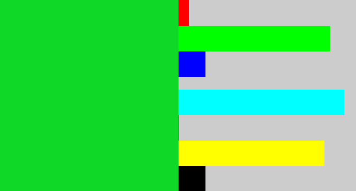 Hex color #10d827 - vibrant green