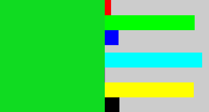 Hex color #10db21 - vibrant green