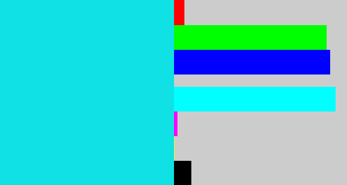 Hex color #10e1e5 - aqua blue