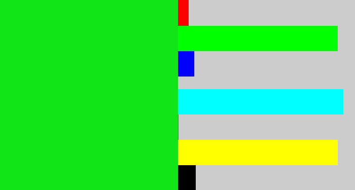 Hex color #10e516 - vibrant green