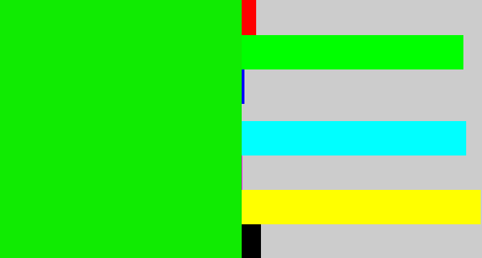 Hex color #10eb02 - vibrant green