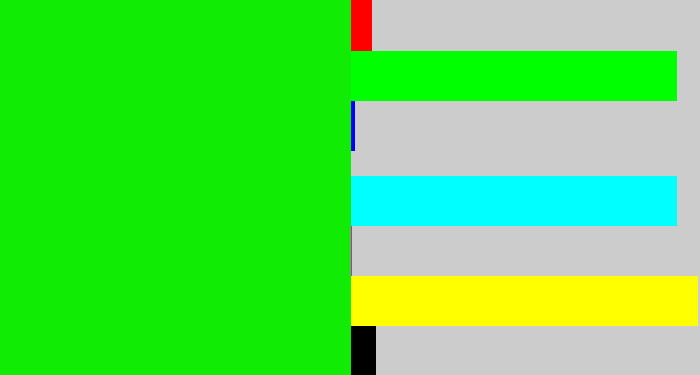 Hex color #10ec03 - vibrant green