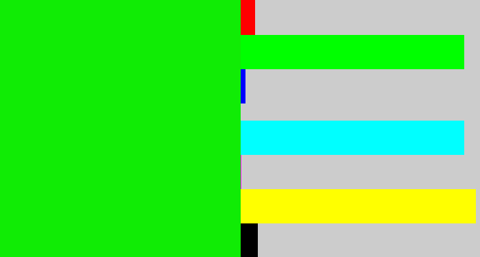 Hex color #10ec05 - vibrant green
