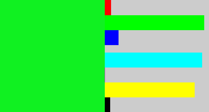Hex color #10f121 - neon green