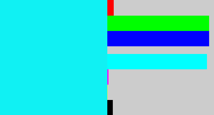 Hex color #10f1f3 - bright aqua