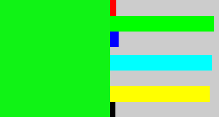 Hex color #10f315 - neon green