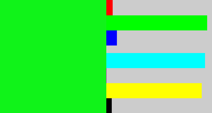 Hex color #10f319 - neon green
