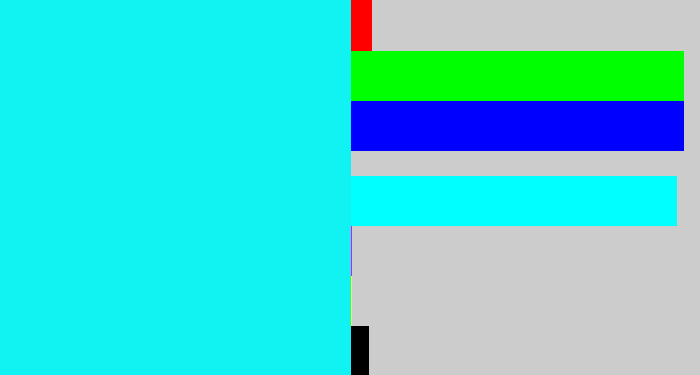 Hex color #10f3f2 - bright aqua