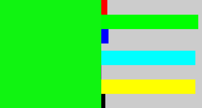 Hex color #10f411 - neon green