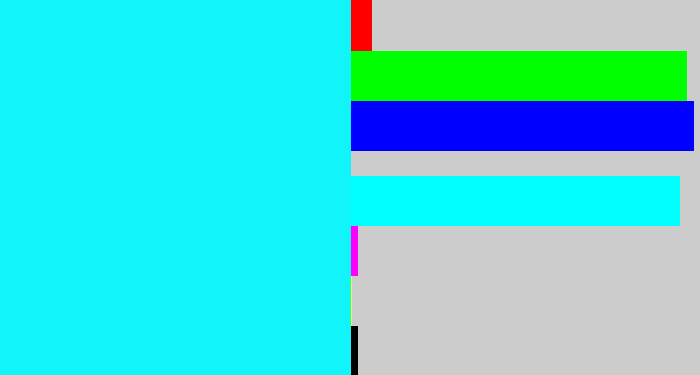 Hex color #10f4fa - bright turquoise