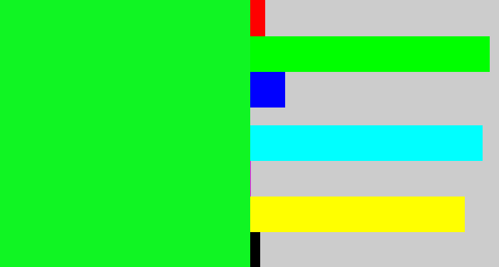 Hex color #10f523 - hot green