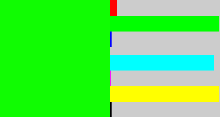 Hex color #10fc02 - fluro green