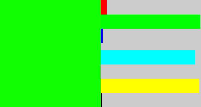 Hex color #10fd04 - fluro green