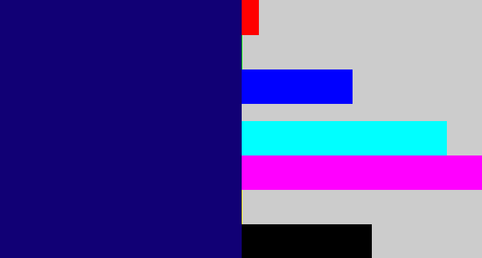 Hex color #110075 - deep blue