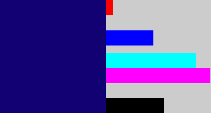 Hex color #110172 - deep blue