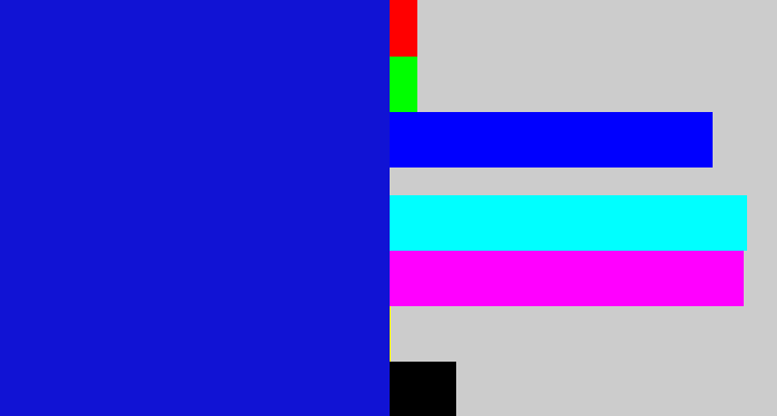 Hex color #1113d4 - ultramarine blue