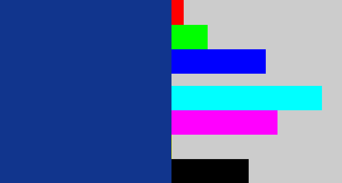 Hex color #11358d - darkish blue