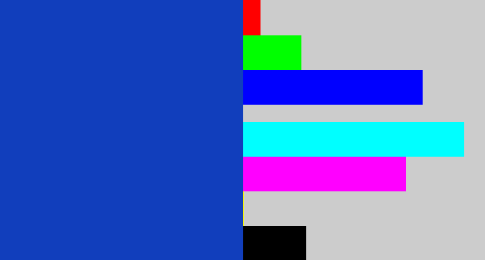 Hex color #113ebc - blue blue