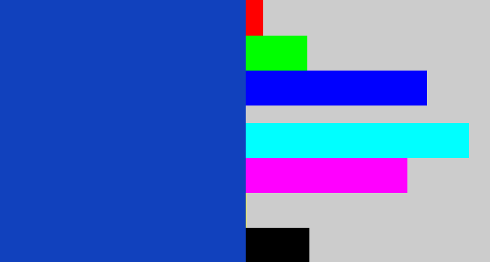 Hex color #1141bd - blue blue