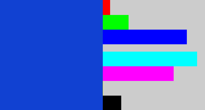 Hex color #1141d2 - blue