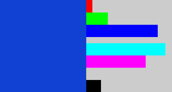 Hex color #1141d3 - blue