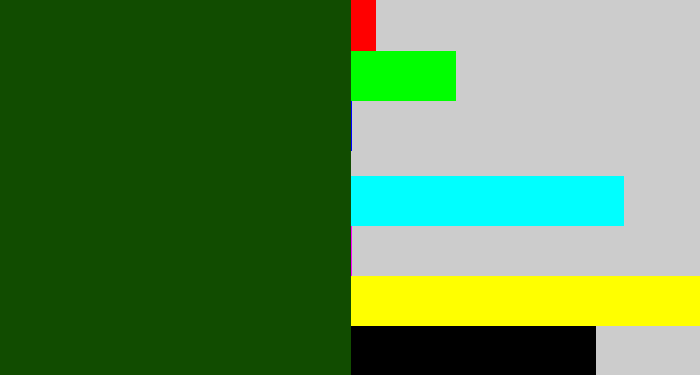 Hex color #114c00 - forrest green