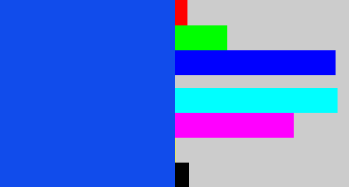 Hex color #114ceb - blue