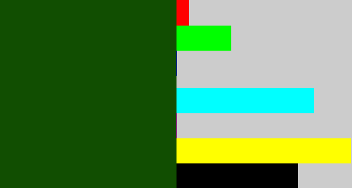 Hex color #114e01 - forrest green