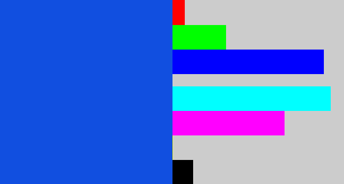 Hex color #114fe0 - blue