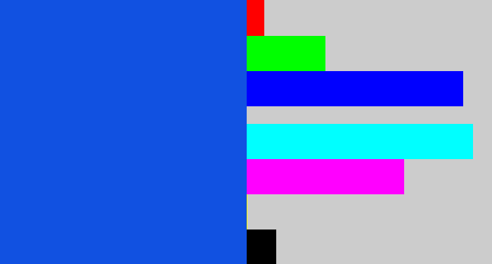 Hex color #1151e1 - blue