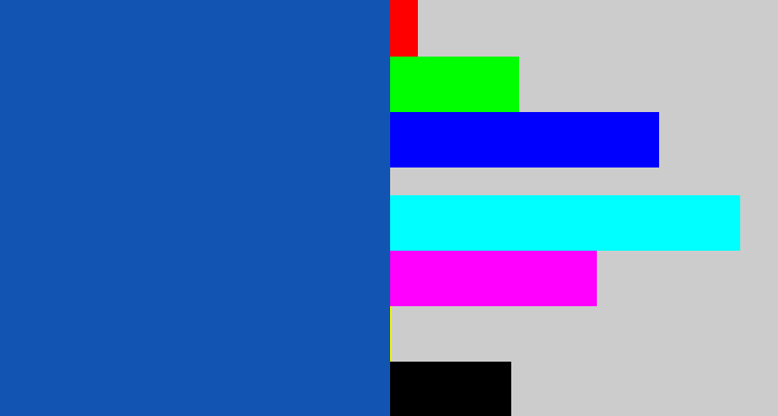 Hex color #1154b1 - mid blue