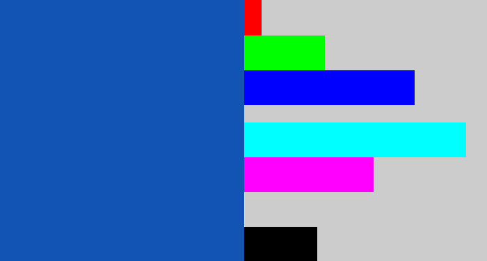 Hex color #1154b3 - mid blue
