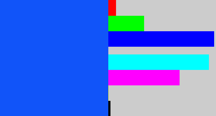Hex color #1154f9 - electric blue
