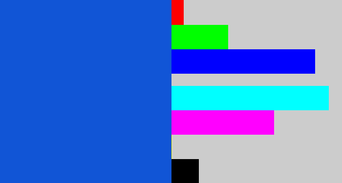 Hex color #1155d6 - blue