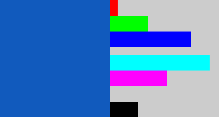 Hex color #115abd - mid blue