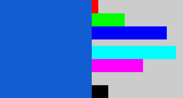 Hex color #115dd1 - azul