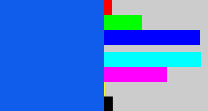 Hex color #115deb - azul
